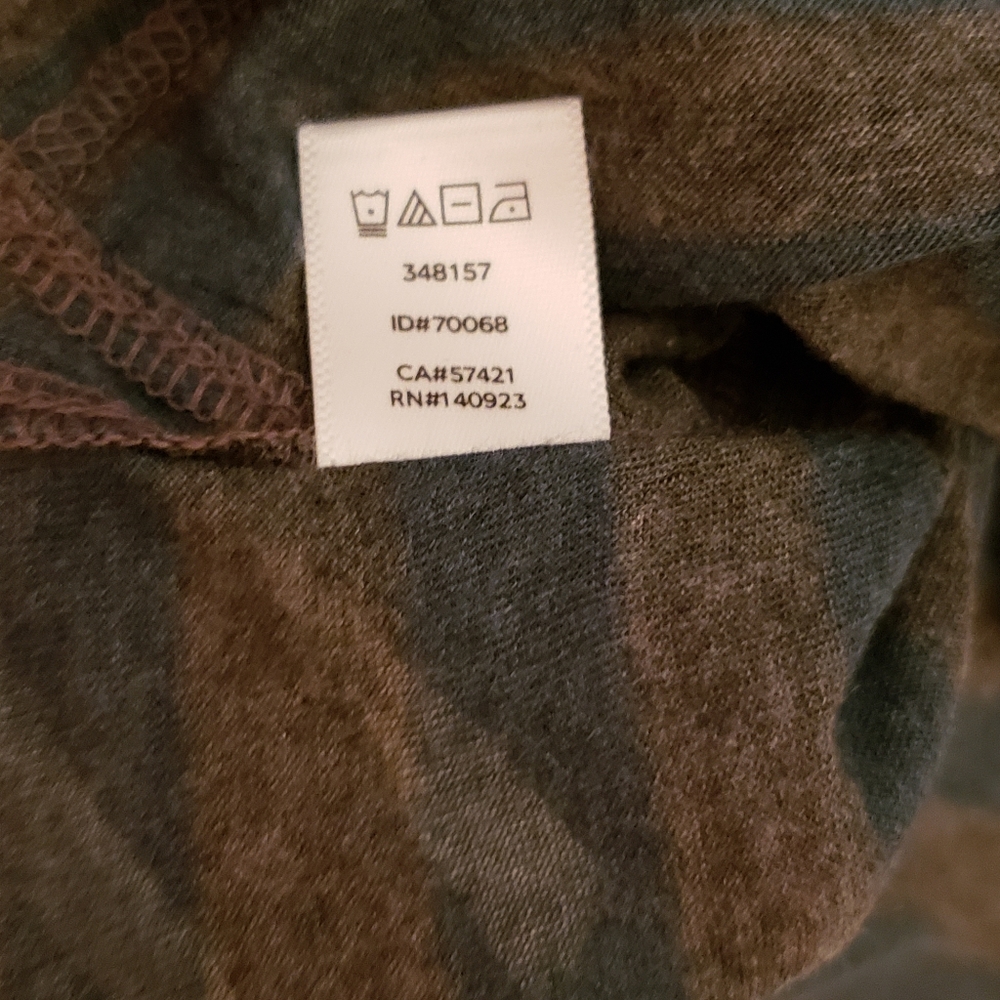 Lou & Grey XS Tee Blue Gray Striped Modal Shirt - Picture 5 of 6